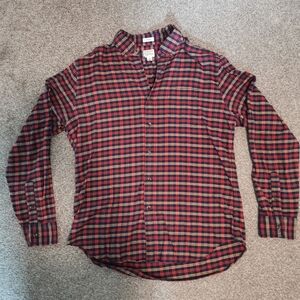 J. Crew Red and Black Plaid Men's Shirt
